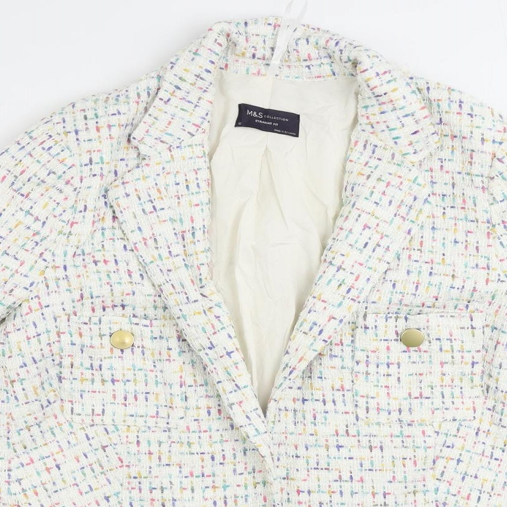 Womens UK Size 10 Marks and Spencer White Jacket