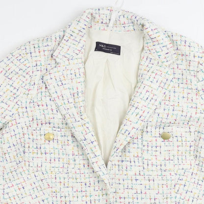 Womens UK Size 10 Marks and Spencer White Jacket