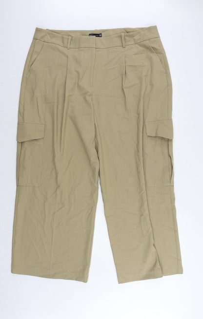Womens UK Size 22 Marks and Spencer Regular Fit Cargo Beige Trousers