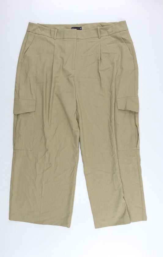 Womens UK Size 22 Marks and Spencer Regular Fit Cargo Beige Trousers