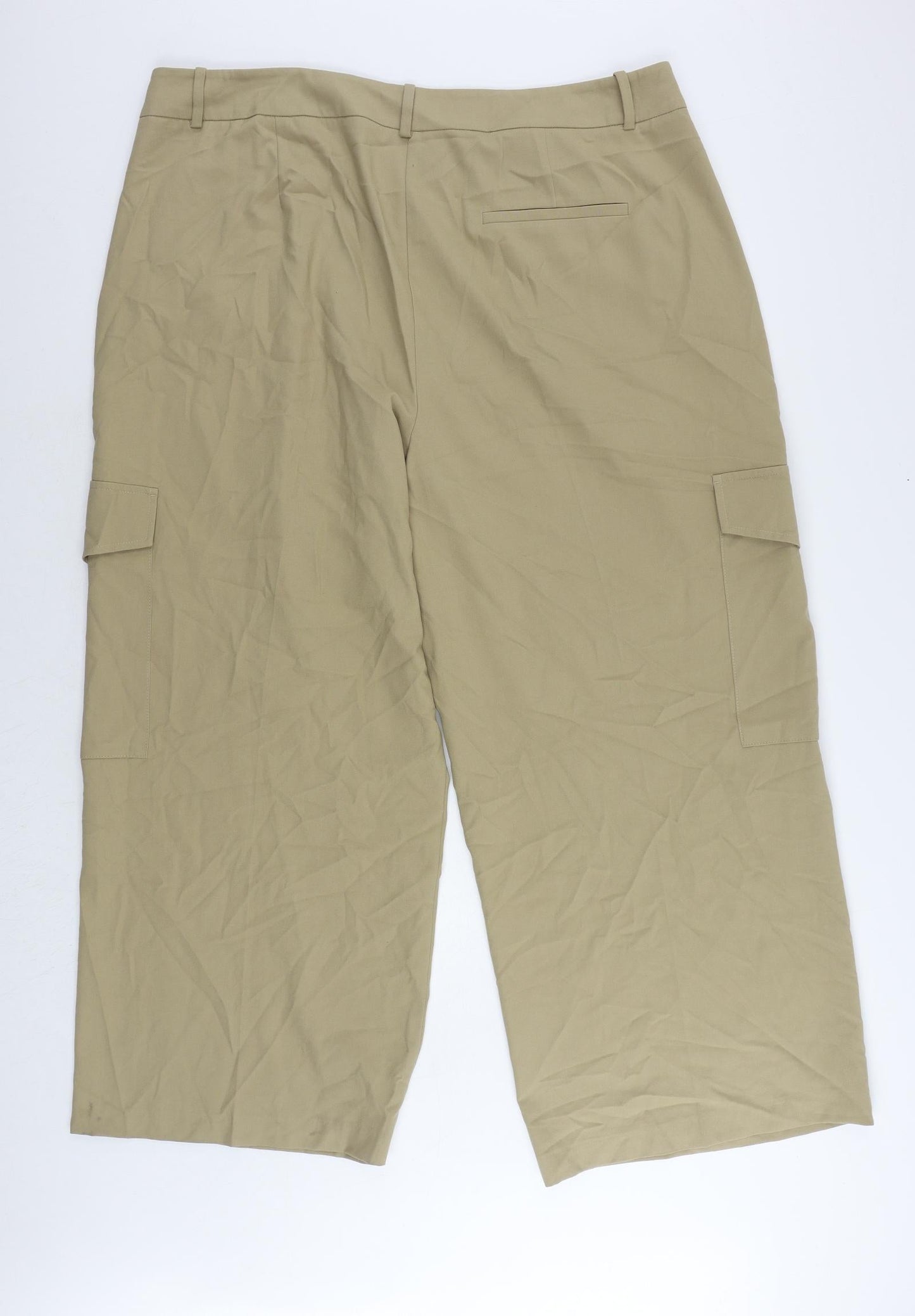 Womens UK Size 22 Marks and Spencer Regular Fit Cargo Beige Trousers