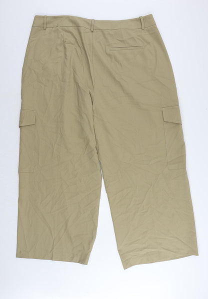 Womens UK Size 22 Marks and Spencer Regular Fit Cargo Beige Trousers