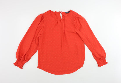 Womens UK Size 10 Marks and Spencer Red Basic Blouse