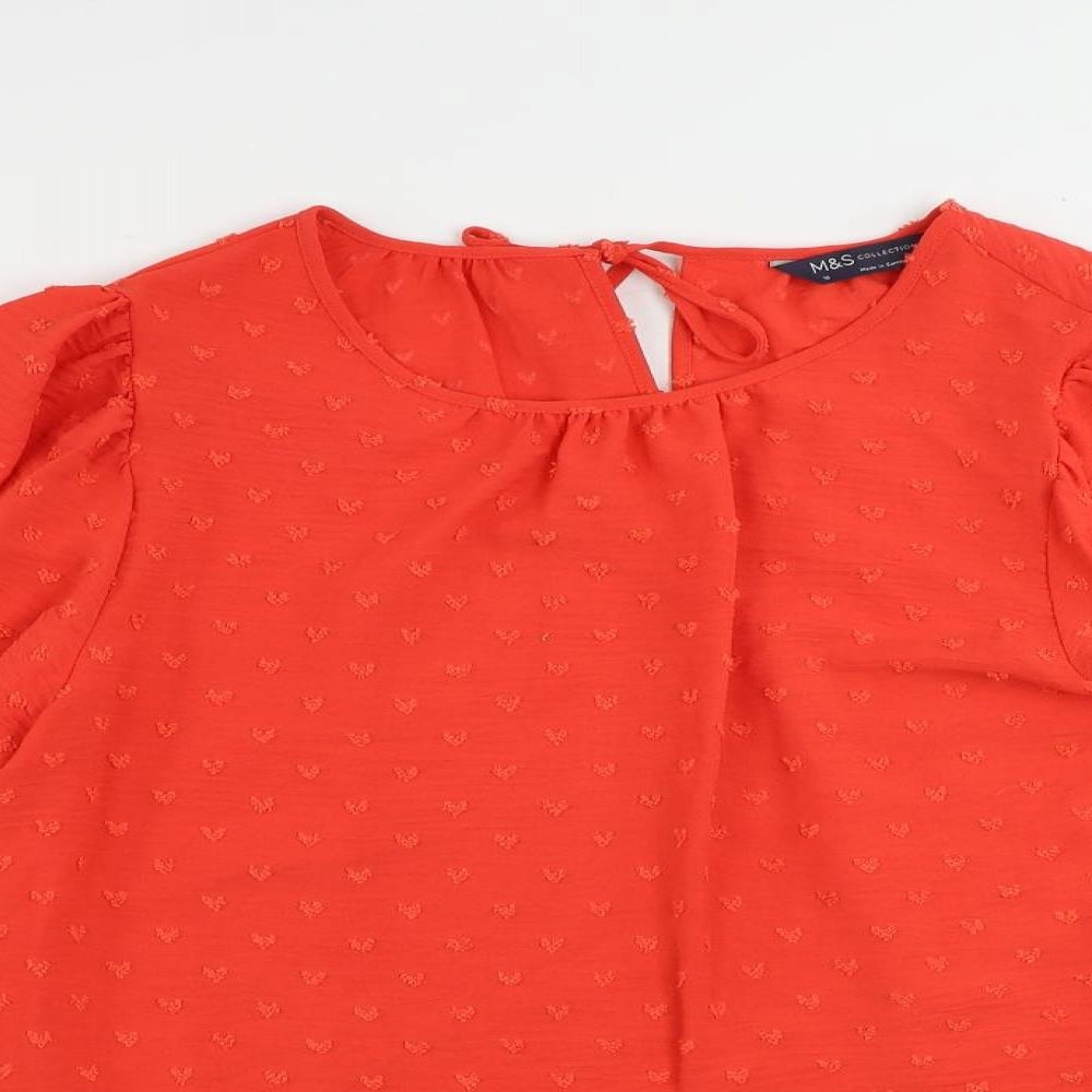 Womens UK Size 10 Marks and Spencer Red Basic Blouse