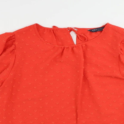 Womens UK Size 10 Marks and Spencer Red Basic Blouse