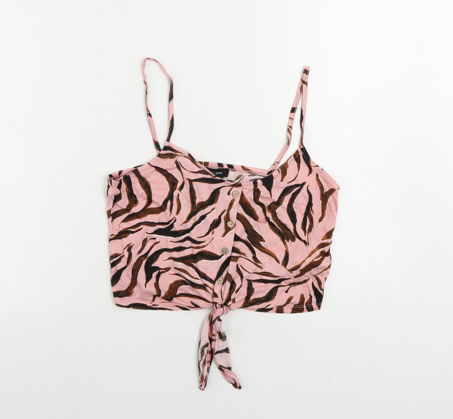 Womens UK Size 14 New Look Pink Cropped Tank