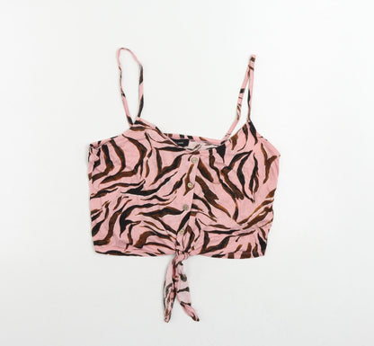 Womens UK Size 14 New Look Pink Cropped Tank