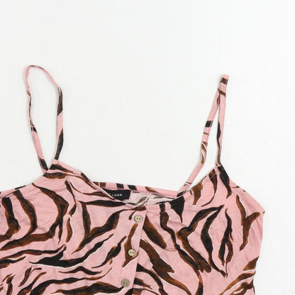 Womens UK Size 14 New Look Pink Cropped Tank