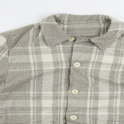 Arket Womens Grey Plaid Jacket Size 10 Button - Shacket