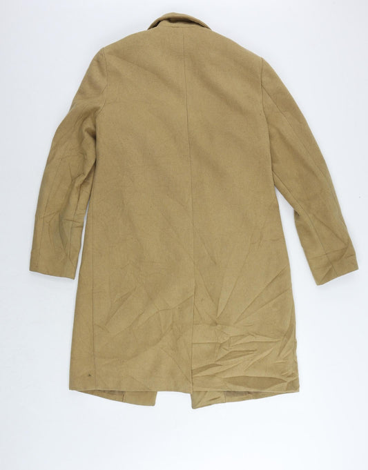 New Look Womens Beige Overcoat Coat Size 10 Button