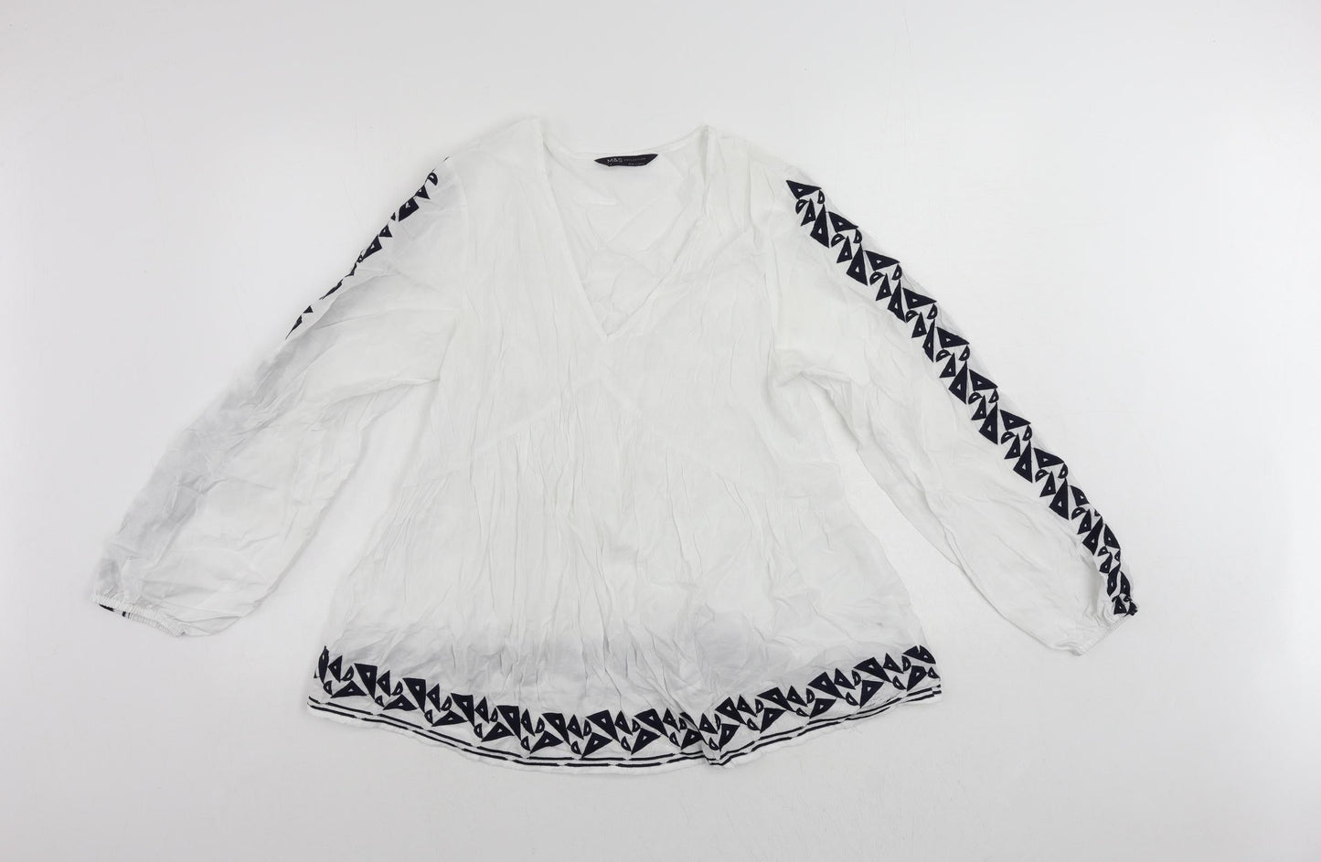 Womens UK Size 8 Marks and Spencer White Basic Blouse