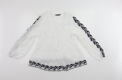 Womens UK Size 8 Marks and Spencer White Basic Blouse
