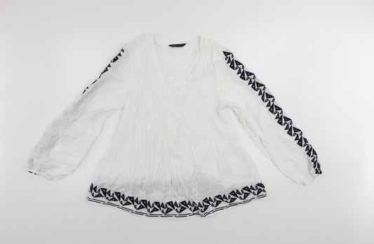 Womens UK Size 8 Marks and Spencer White Basic Blouse