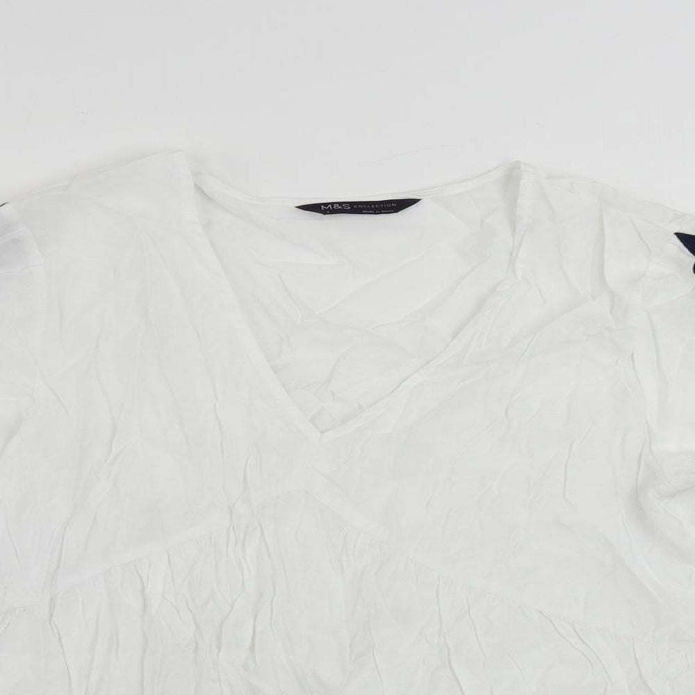 Womens UK Size 8 Marks and Spencer White Basic Blouse