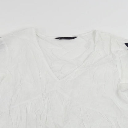 Womens UK Size 8 Marks and Spencer White Basic Blouse