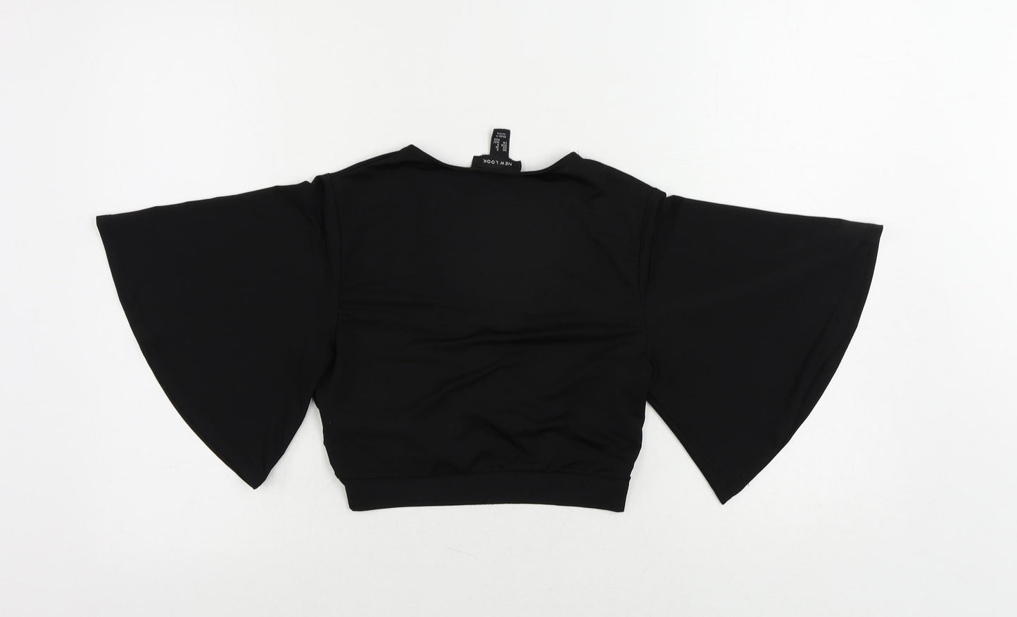 Womens UK Size 8 New Look Black Cropped Blouse