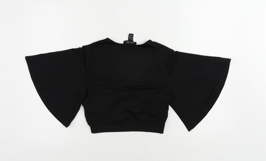 Womens UK Size 8 New Look Black Cropped Blouse