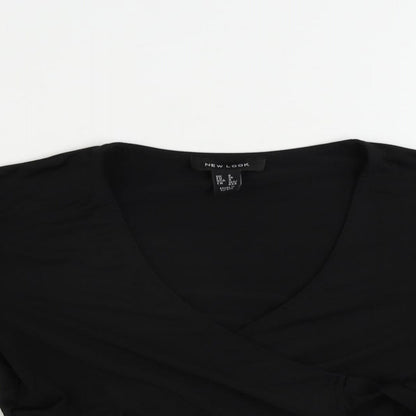 Womens UK Size 8 New Look Black Cropped Blouse