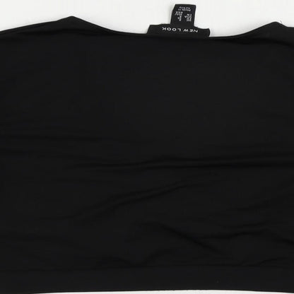 Womens UK Size 8 New Look Black Cropped Blouse