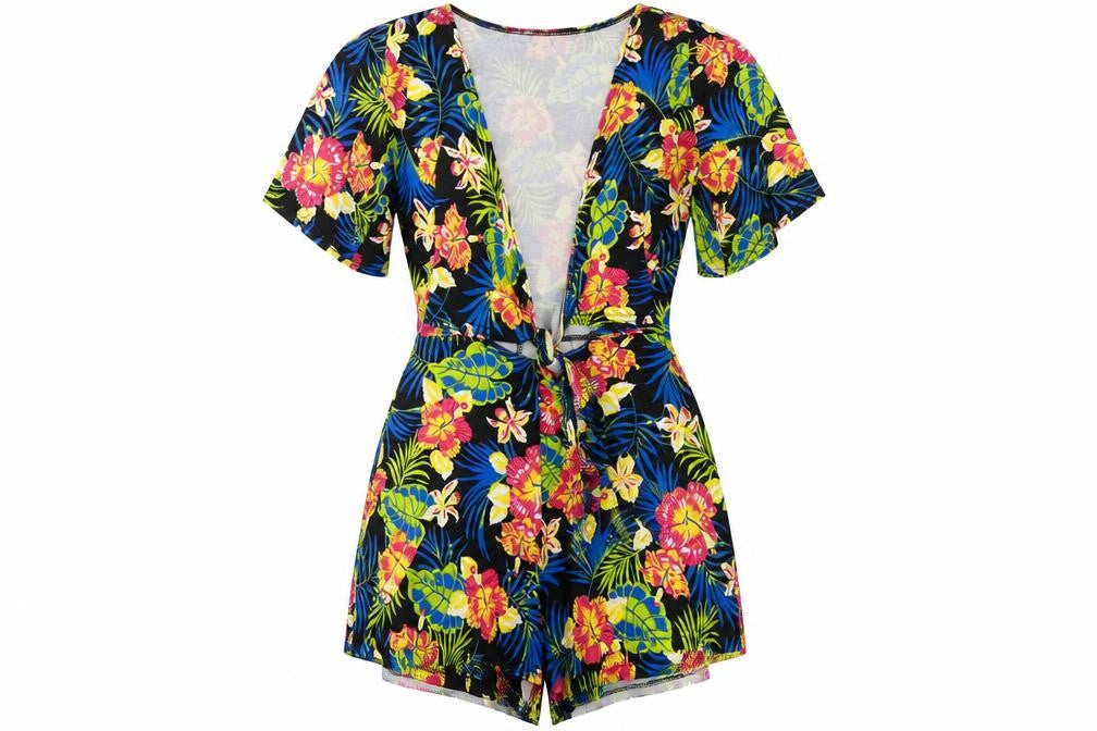 Womens UK Size 8 Boohoo One-Piece Multicoloured Playsuit
