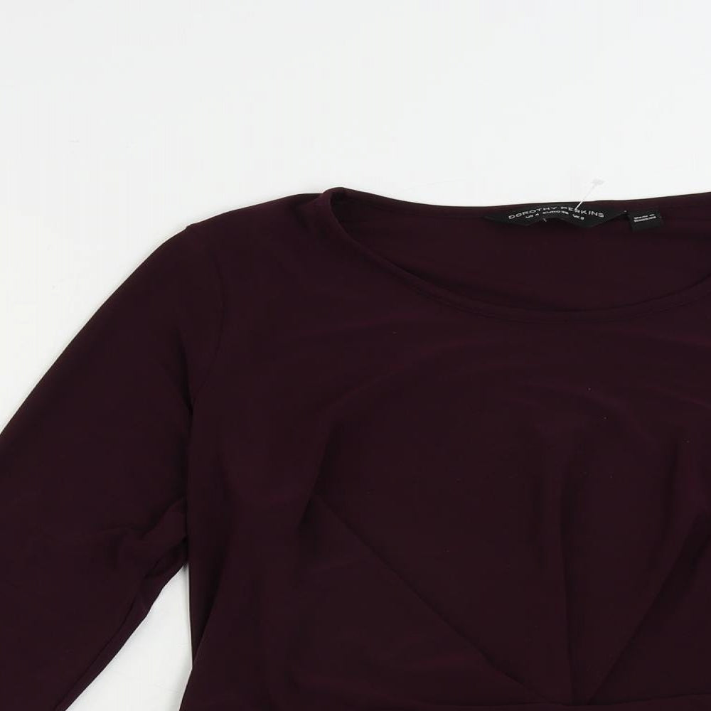Womens UK Size 8 Dorothy Perkins Purple Basic Blouse