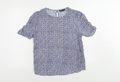 Womens UK Size 10 Marks and Spencer Blue Basic Blouse