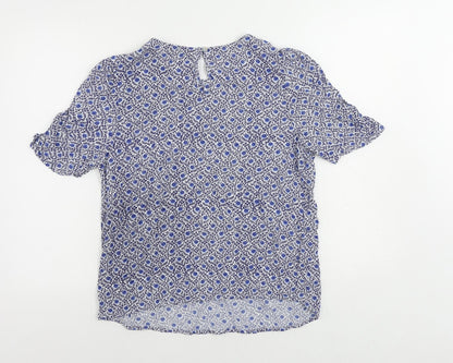 Womens UK Size 10 Marks and Spencer Blue Basic Blouse
