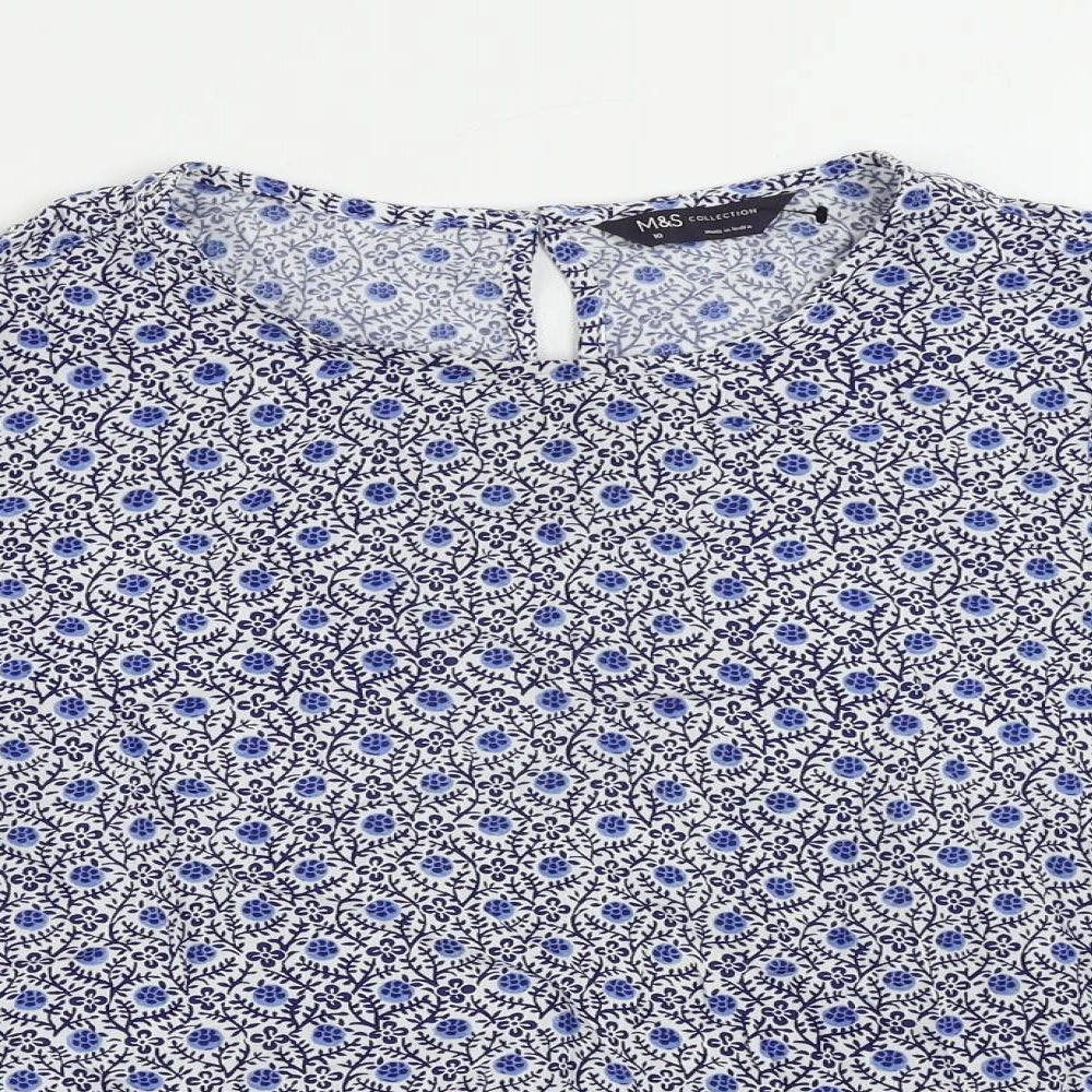 Womens UK Size 10 Marks and Spencer Blue Basic Blouse