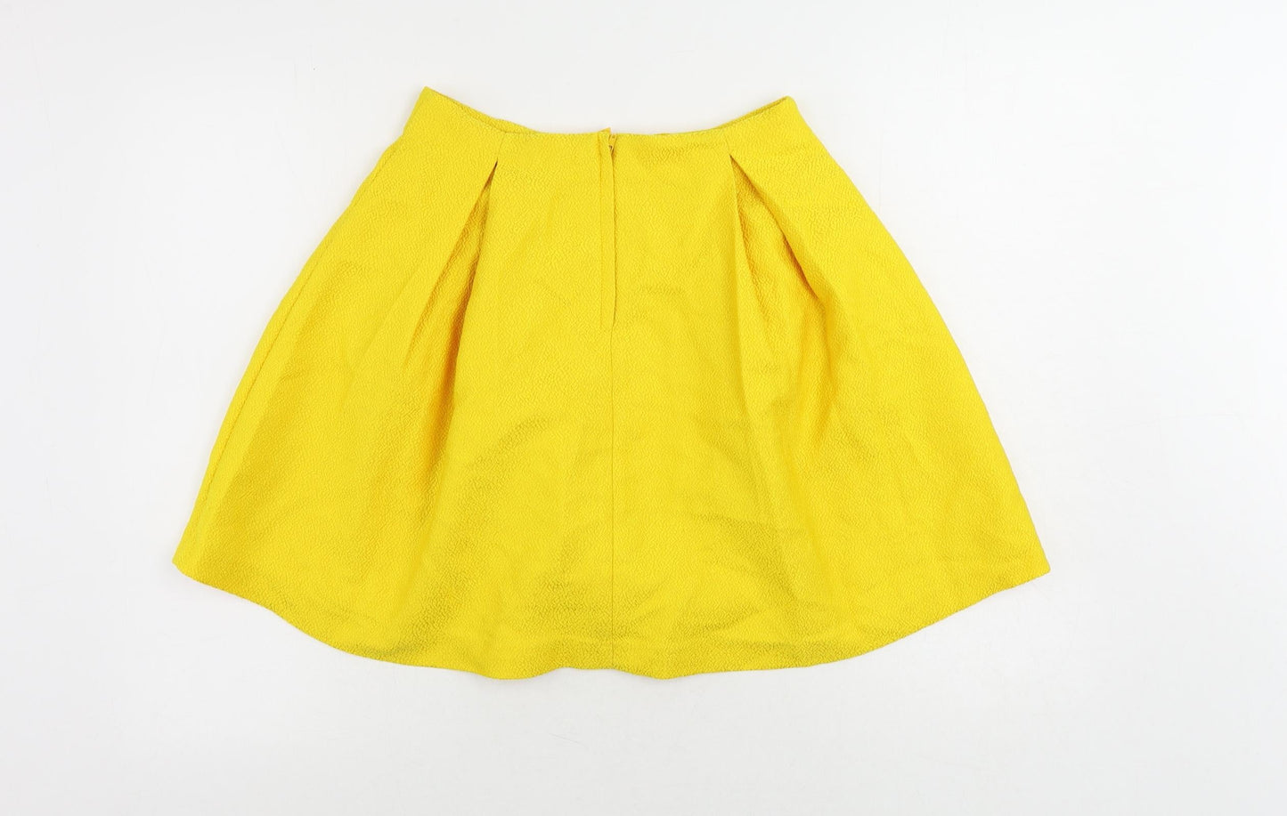 H&M Womens Yellow Polyester Mini Skirt Size 6 Zip