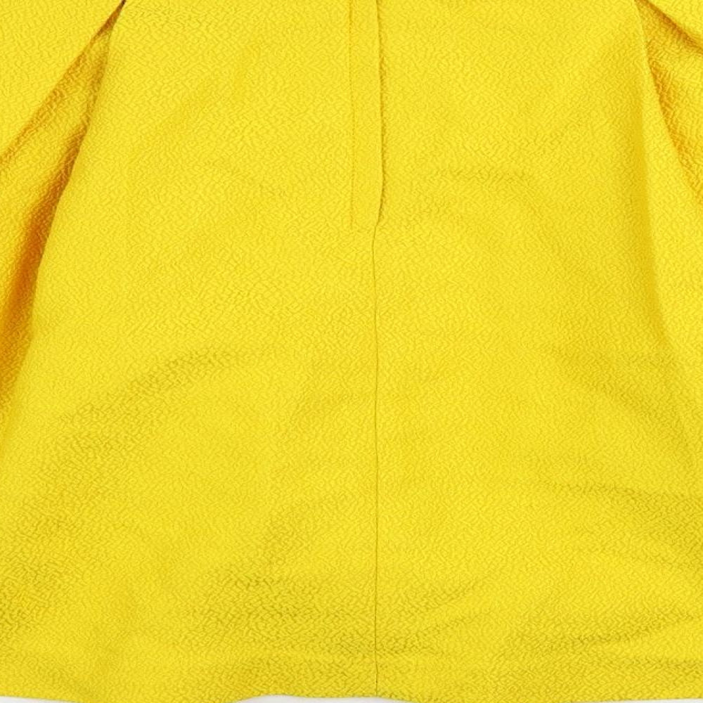 H&M Womens Yellow Polyester Mini Skirt Size 6 Zip