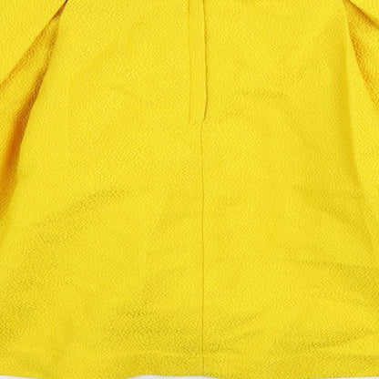 H&M Womens Yellow Polyester Mini Skirt Size 6 Zip