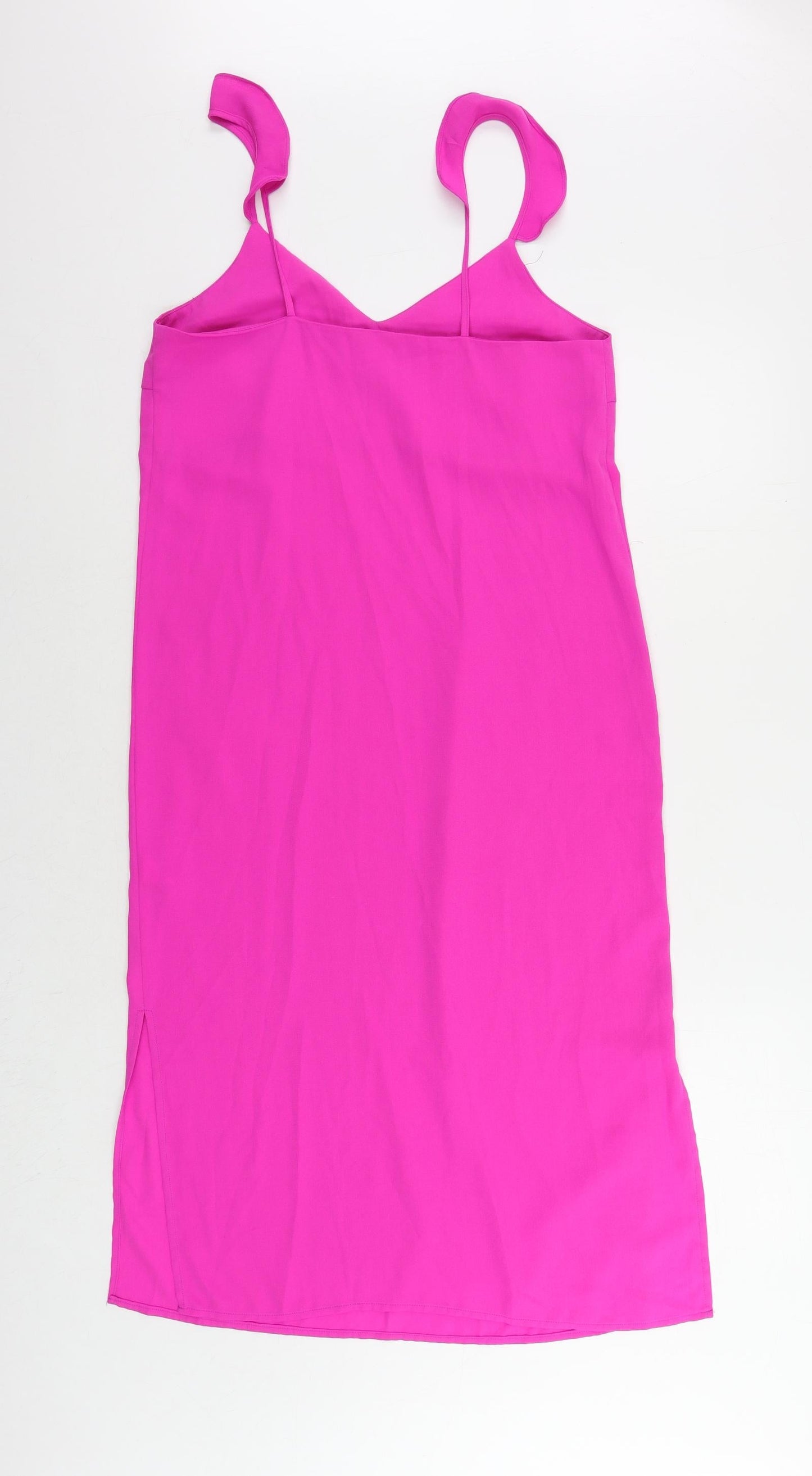 New Look Womens Pink Polyester Sheath Size 8 V-Neck