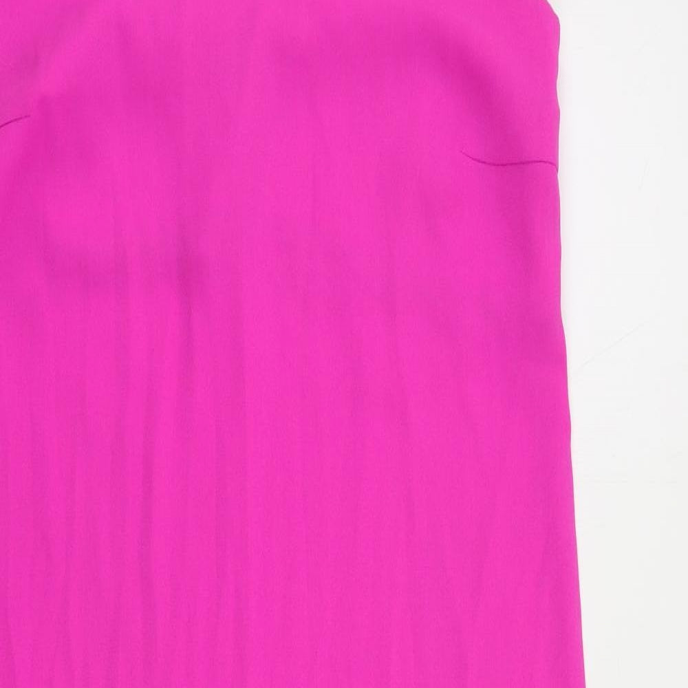New Look Womens Pink Polyester Sheath Size 8 V-Neck