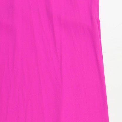 New Look Womens Pink Polyester Sheath Size 8 V-Neck