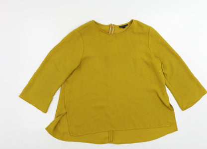 Womens UK Size 10 Topshop Yellow Basic Blouse