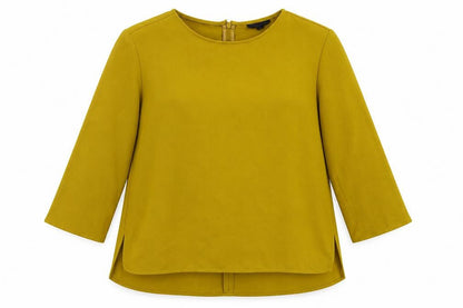 Womens UK Size 10 Topshop Yellow Basic Blouse