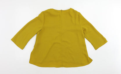Womens UK Size 10 Topshop Yellow Basic Blouse