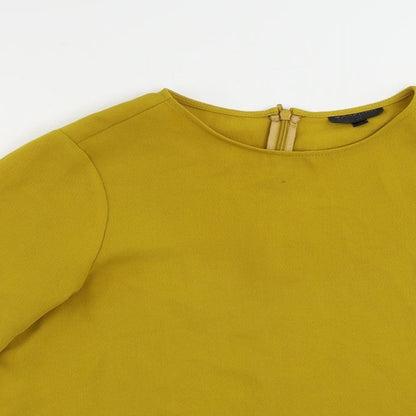 Womens UK Size 10 Topshop Yellow Basic Blouse