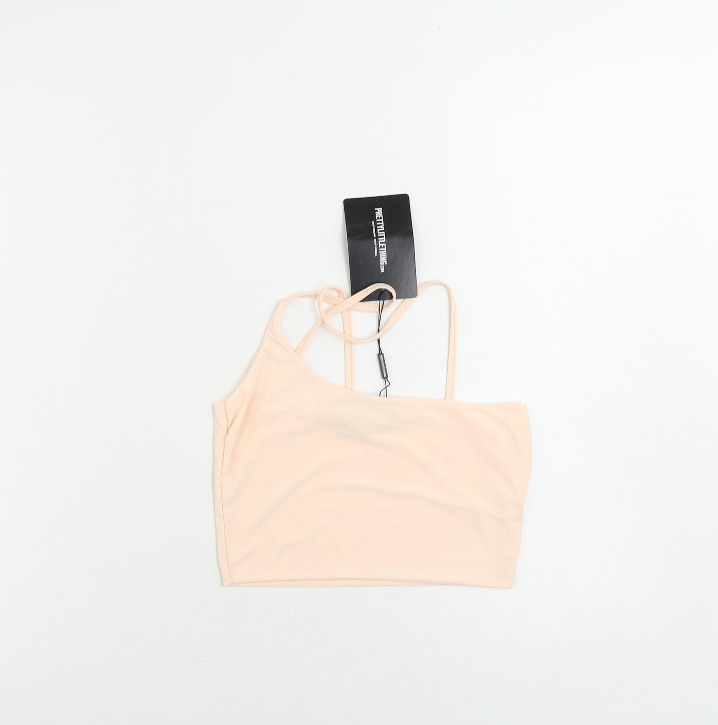 Womens UK Size 10 PRETTYLITTLETHING Pink Cropped Tank