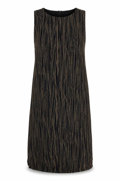 Marks and Spencer Womens Blue Striped Viscose Sheath Size 14 Round Neck Zip