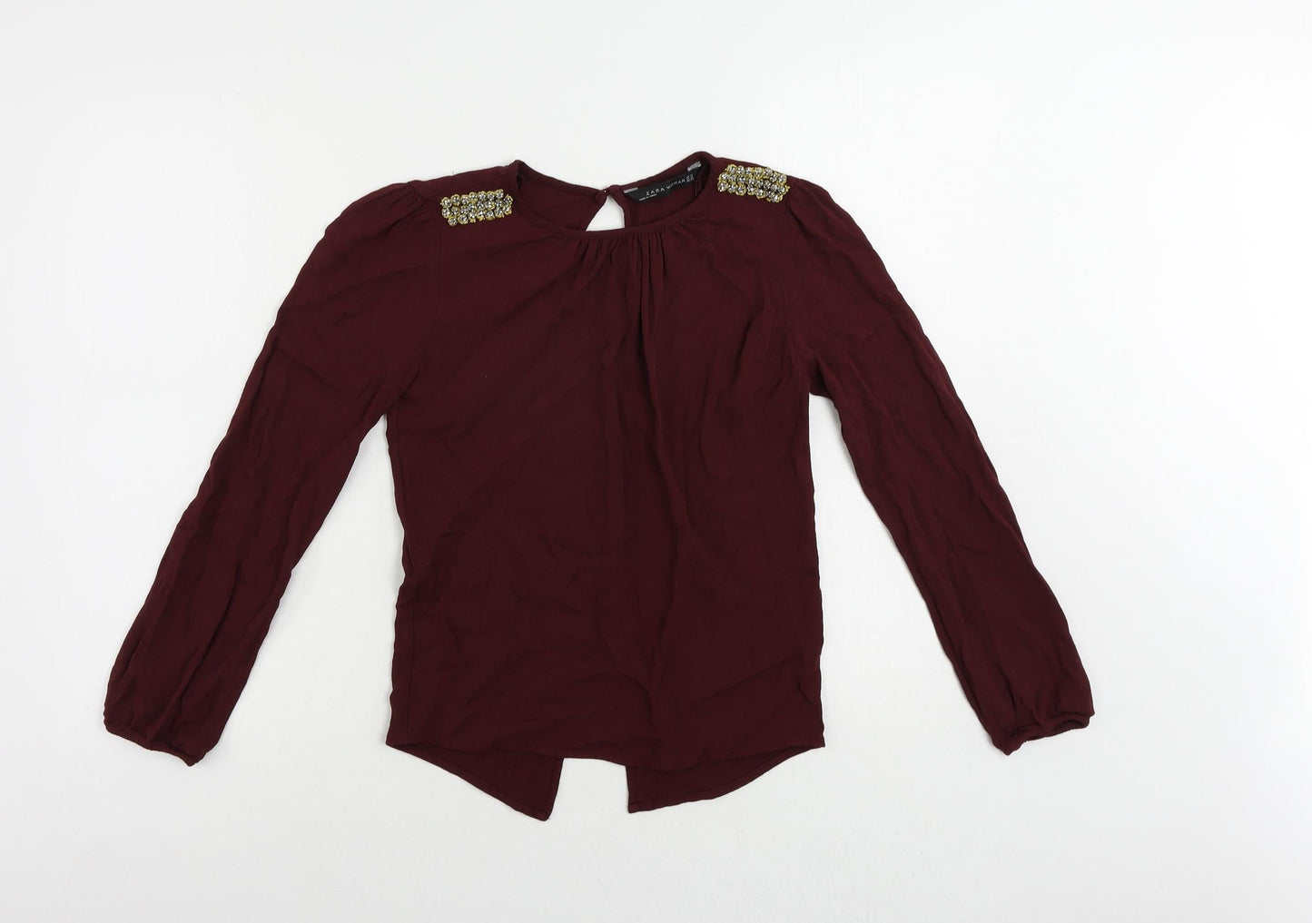 Womens UK Size XS Zara Purple Basic Blouse