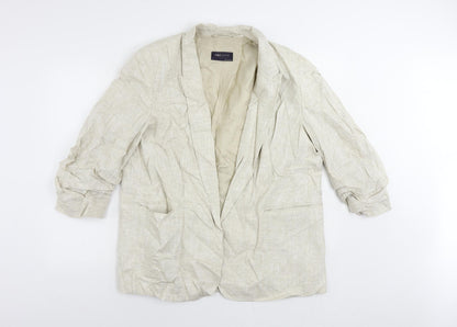 Marks and Spencer Womens Beige Jacket Blazer Size 18 - Ruched Sleeve