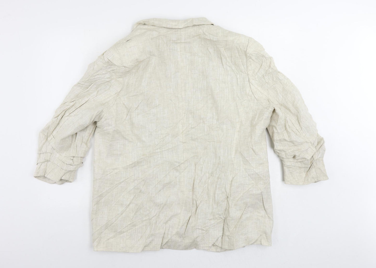 Marks and Spencer Womens Beige Jacket Blazer Size 18 - Ruched Sleeve