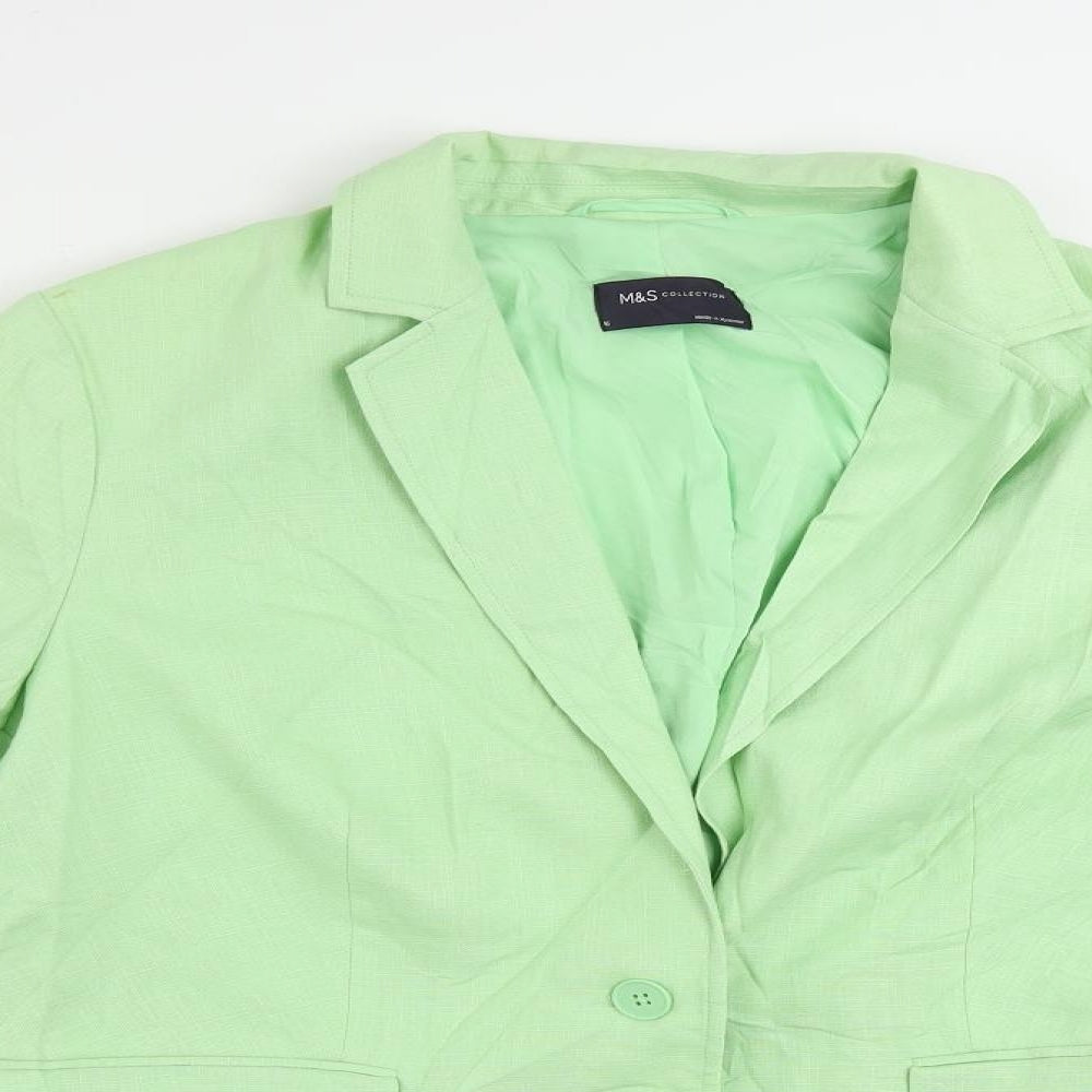 Womens UK Size 16 Marks and Spencer Green Jacket