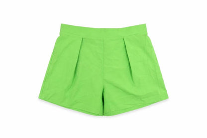 Della Mel Womens Green Polyester Basic Shorts Size L L4 in Regular - Elastic Waist