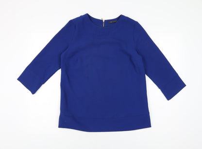 Womens UK Size 8 Marks and Spencer Blue Basic T-Shirt