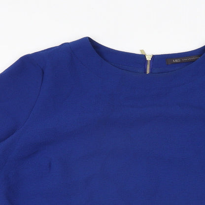 Womens UK Size 8 Marks and Spencer Blue Basic T-Shirt
