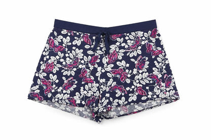 Marks and Spencer Womens Blue Floral Viscose Top Sleep Shorts Size 8 Drawstring