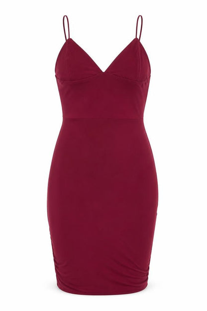 Missguided Womens Red Polyester Bodycon Size 14 V-Neck Pullover