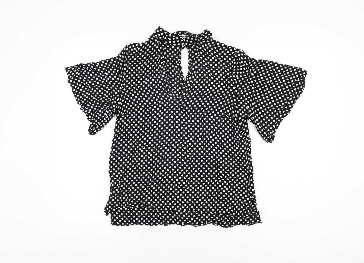 Womens UK Size M Zara Black Basic Blouse